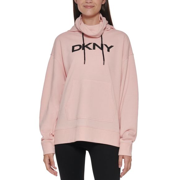 DKNY Womens Activewear Sport Face Mask Hooded Sweatshirt Size Large - Picture 1 of 4